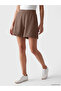 Özmarka New Season Brown Elastic Waist Soft Touch Women's Shorts - 2