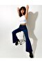 Denny Spanish Flare Jeans Dark Blue Flare Lycra Jeans High Waist Denim Pants - 3