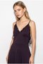 Women's Purple Lace Detailed Rope Strap Side Tie Mini Nightgown Dress 60286446 - 5