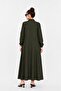 Women's Plus Size Shirt Collar Buttoned Oversize Loose Cut Summer Cotton Viscose Long Dress - 4
