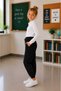 Girls' School Trousers with Elastic Cuffs, Sports Sweatpants with Elastic Waist - 2