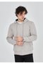 Men's 3 Thread Cotton Hooded Full-Zip Pocket Hoodie Sweatshirt - Dyed Gray