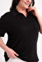 Women's Plus Size Stoned Polo Collar Short Sleeve Stretchy Viscose Blouse - 7