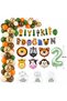 Safari Birthday Decorations Set 1-9 Years Old Balloon Set Happy Birthday Banner 36cm Number Balloon Party Supplies