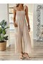 Women's Strappy Gipe Detailed Pocketed Long Jumpsuit - 5