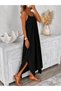 Women's Rope Strap V-Neck Aerobin Dress with Asymmetrical Detail - 2