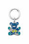 Unisex Silver Color Surgical Steel Dangle Enamel Teddy Bear Figured Hoop Earrings 1 Piece