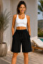 Double Black Gray Shorts Women's Economical 2-Piece Set High Waist Comfortable Shorts with Pockets - 6