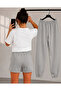 T-Shirt, Sweatpants, Shorts 3-Piece Combination Thin Summer Sweat-Absorbing X Printed Women'S/Men's Unisex Model - 2