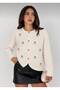 Women's Knitwear Beard Cardigan with Stone Buttons - 4