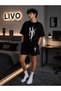 Los Angeles Sleeve Print Detailed Adult Shorts Set