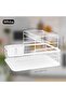 White Dish Drying Stand Over Sink 2 Tier Large Capacity Organizer Rack for Kitchen with Utensil Hold - 5