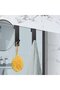 Drill-free shower hooks, 4 door hooks for shower wall, bathroom (17-8cm black), Stainless Steel hanging towel hooks - 3
