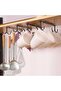 A set of 3 black under-cabinet cup holders, under-cabinet cup storage hooks, and 12-hook coffee cup holders. - 3
