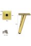 Four-piece set with angled table legs, metal cabinet legs, tapered furniture legs, made of 201 stainless steel, 15 cm high, suitable for tables and... - 2