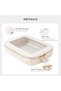 Two transparent cosmetic bags/organizers, waterproof travel toiletry bags/skincare product storage bags, gold zipper (beige). - 2