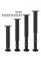 Set of 4 adjustable furniture legs, with a height adjustment range of 25-43 cm, made of black metal, suitable for cabinets, TV cabinets, sofas...