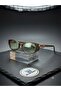 Thin Cat Eye Modern Framed Sunglasses with Accessories New Season Green
