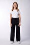 Girls' School Uniform Sweatpants Lycra Cotton Fabric Elastic Waist Lace-Up Without Pockets