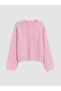 Pink Crew Neck Girl's Knitwear Sweater