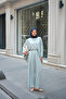 Women's Asymmetrical Cut Elastic Waist Suit Light Blue