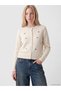 Alita City Farkıyla Xside White Knitwear Embroidered Women's Cardigan