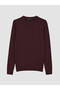 Alita City Lcw Modest Burgundy Hair Braid Patterned Women's Knitwear Sweater with a Difference - 5