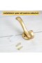 Coat hooks - 5 pieces gold vintage aluminium double wall hooks with screws - 5