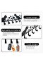 Black wall-mounted key rack with 7 hooks; decorative design; suitable for hallways, entrances, living rooms, etc. - 2
