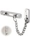 Brushed silver drill-free stainless steel door security chain lock, for interior and auxiliary entrance doors