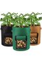A set of 3 ten-gallon non-woven planting bags with flaps and handles. Suitable for growing potatoes, carrots, strawberries, tomatoes, and flowers.