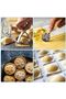 Italian ravioli round mold, square embossed dough cutter, cookie cutter with wooden handle, 3-piece set - 4