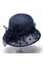 Women Sun Hat Headdress Bucket Bowler Tea Party Wedding Vacation Summer Beach Sun Hat Blue
