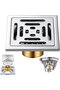 Square Stainless Steel Floor Drain 100 x 100 mm - Removable Drain for Bathroom and Toilet