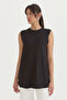 Sleeveless Combed Cotton Underwear - Black - 2