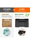 Drawer organizer, expandable kitchen utensil tray, cutlery rack, adjustable plastic storage spoons, forks and knives, large size, black. - 4