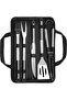 5-Piece Stainless Steel BBQ Tool Set, Portable Outdoor Grill Accessories with Storage Bag for Camping