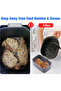 Silicone air fryer pan, double-layered basket liner, with handle, baking tray, 2 black compartments. - 3