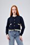 Women's Premium Regular Fit Crew Neck Soft Textured Cardigan with Pockets