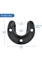 Stainless steel wardrobe rod bracket, 2-pack of 1-inch diameter support rods, heavy-duty curtain rod bracket, black end support with screws. - 2