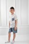 Boys' Muslin Set – Striped Short Sleeve T-Shirt and Elasticated Shorts, Lightweight and Breathable 2-Piece - 3
