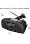 Portable emergency radio - Power bank 2000 mAh - Flashlight - Solar wind-up - Emergency kit - Plastic - Black - 3