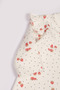 Baby Girl Strawberry Patterned Zippered Booties Jumpsuit 100% Cotton Long Sleeve 0-9 Months - 5