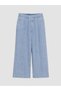 Lcw Petite Blue Elastic Waist Wideleg Women's Jean Trousers - 5