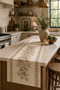 Toscana Olive Branch Flower Pattern Mediterranean Style Italian Style Vintage Beige Cream 1 Pcs Runner Kitchen Digital Printing - 4