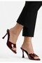 Wiel Burgundy Patent Leather Heeled Slippers - 2