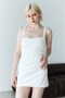 White Strappy Underwire Draped Detailed Mini Evening Dress - 5