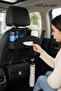 1pc Abs 3 In 1 Car Seat Back Organizer Cup Holder Tissue Box Hook Waterproof Black