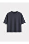 Two Mt Shop Quality Xside Anthracite Diving Fabric Plain Oversize Short Sleeve Women's T-Shirt - 6