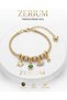 Women's Steel Charm Bracelet Premium Series with Glittering Butterfly and Heart Figures